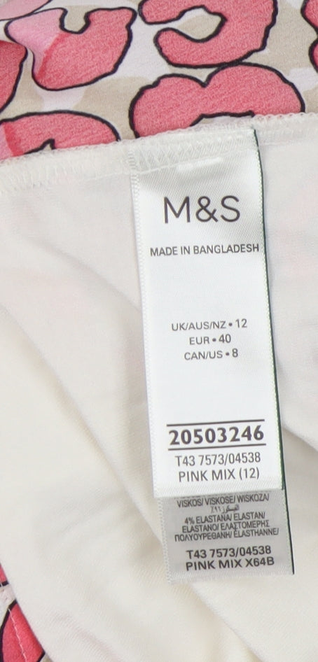 Marks and Spencer Women’s Pink Tank, Size 12, Animal Print