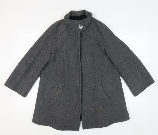 Zara Women Grey Wool Coat Medium Winter