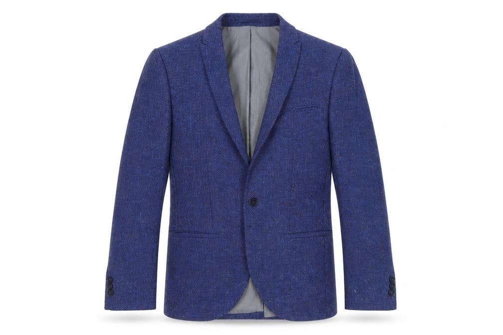 NÖAK Men's Blue Tweed Blazer, Size 36R, Classic Style