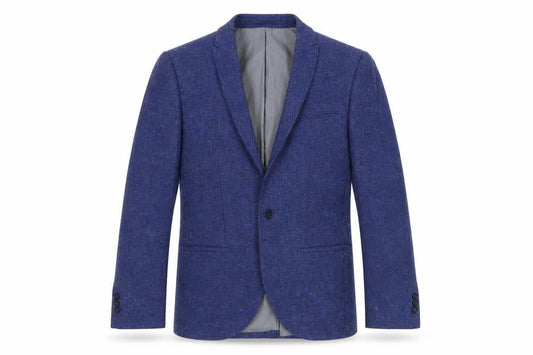 NÖAK Men's Blue Tweed Blazer, Size 36R, Classic Style