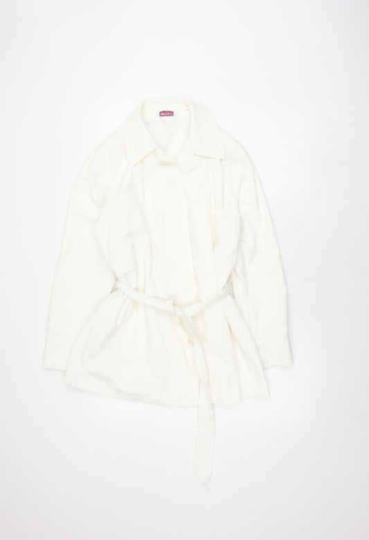 Bonmarché Women's Ivory Belted Jacket Size 14