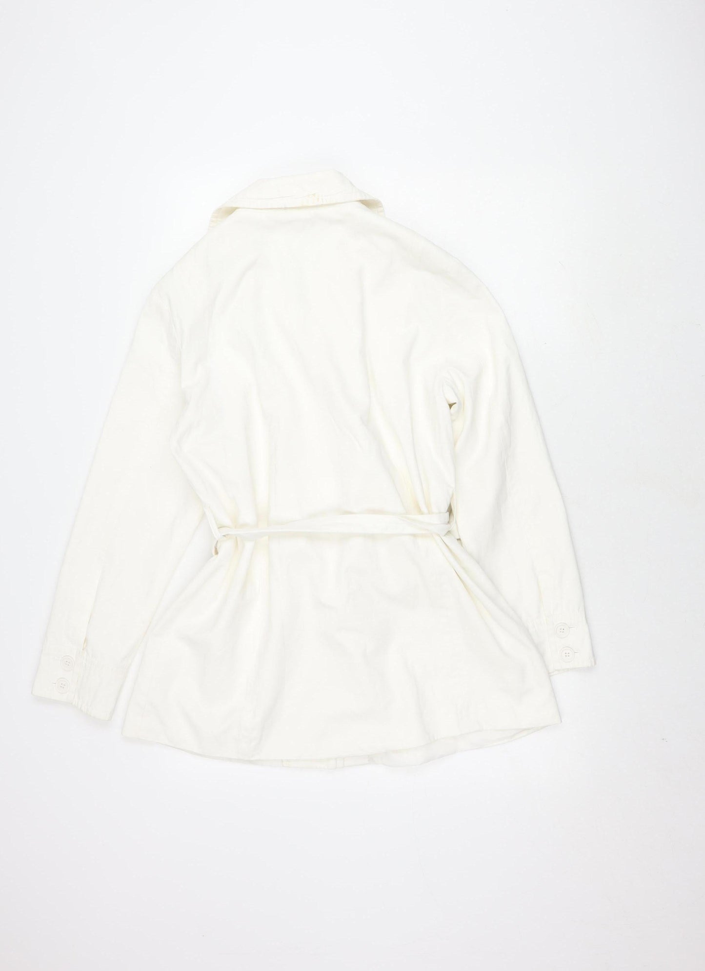 Bonmarché Women's Ivory Belted Jacket Size 14