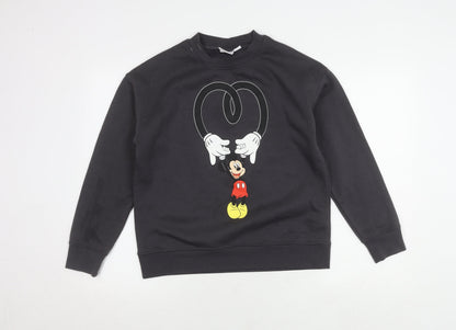 Preloved Disney Unisex Black XS Mickey Sweatshirt Pullover - Front