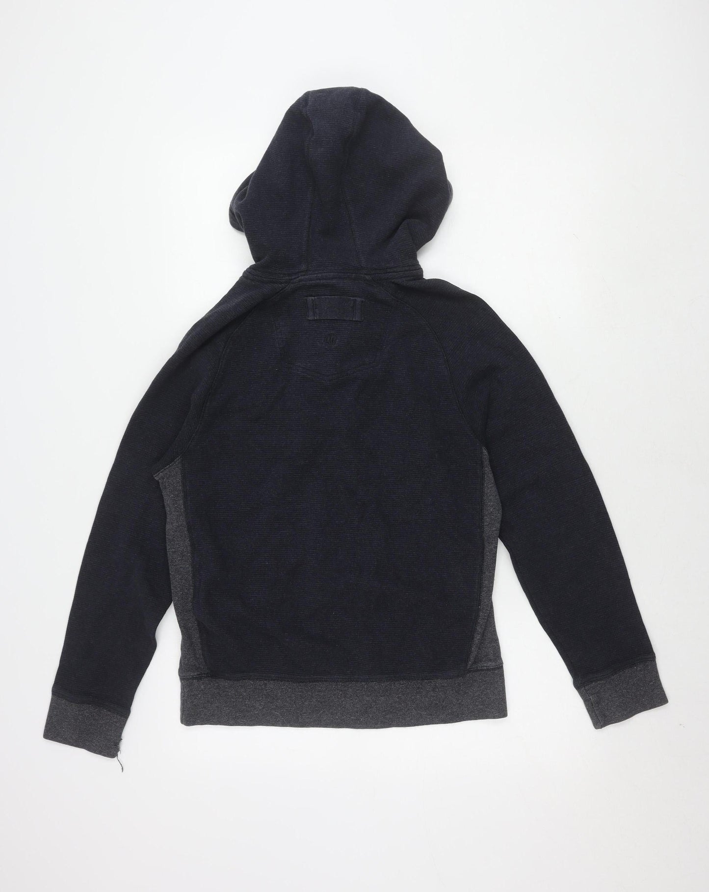FatFace Men's Blue Henley Hoodie with Button Accents