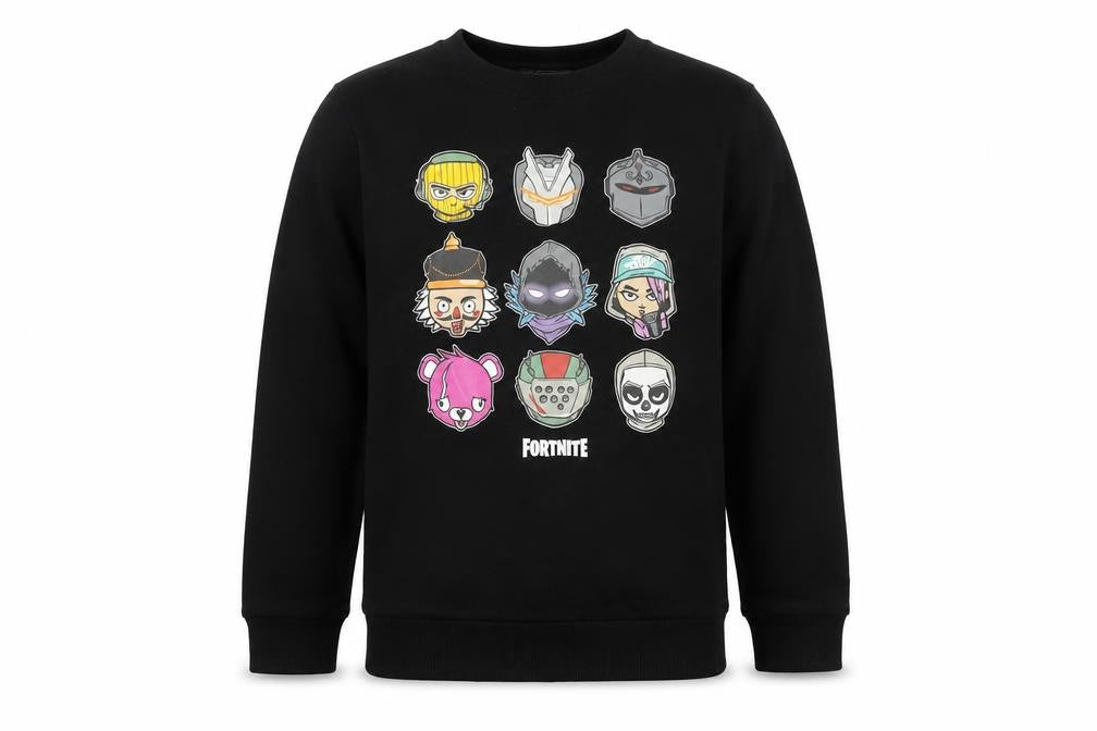 Fortnite Boys Black Pullover Sweatshirt 12Y Graphic Print