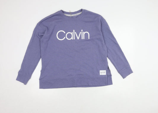 Calvin Klein Women's Purple Logo Sweatshirt M