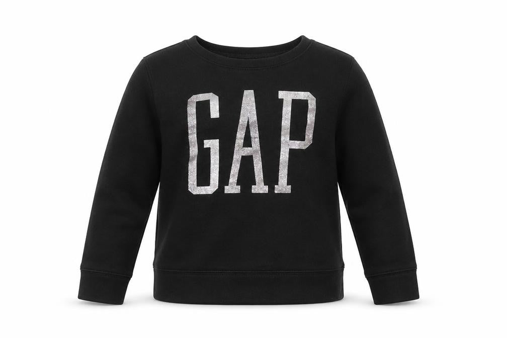 Gap Girls Black Pullover Sweatshirt, Size 14Y, Logo Accent