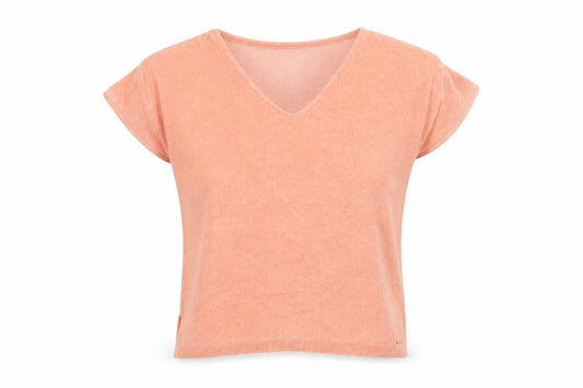 ANDAM Women's Pink V-Neck T-Shirt - Size 10 Casual Wear