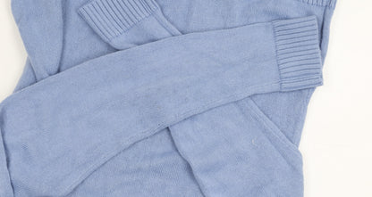 Close-up detail of Honor Millburn Women's Blue High Neck jumper M