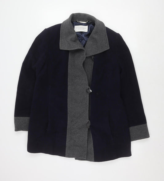 Windsmoor Women's Blue Grey Cape Size 12, Button Accent