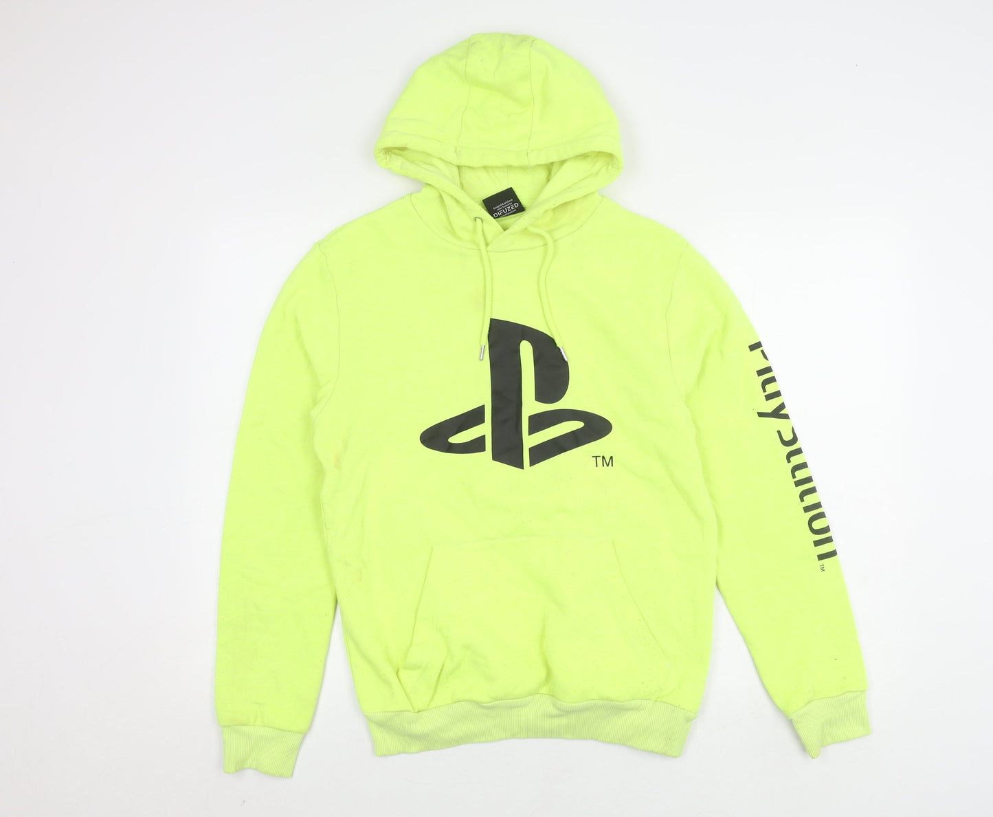 PlayStation Men's Neon Green Pullover Hoodie - Size S