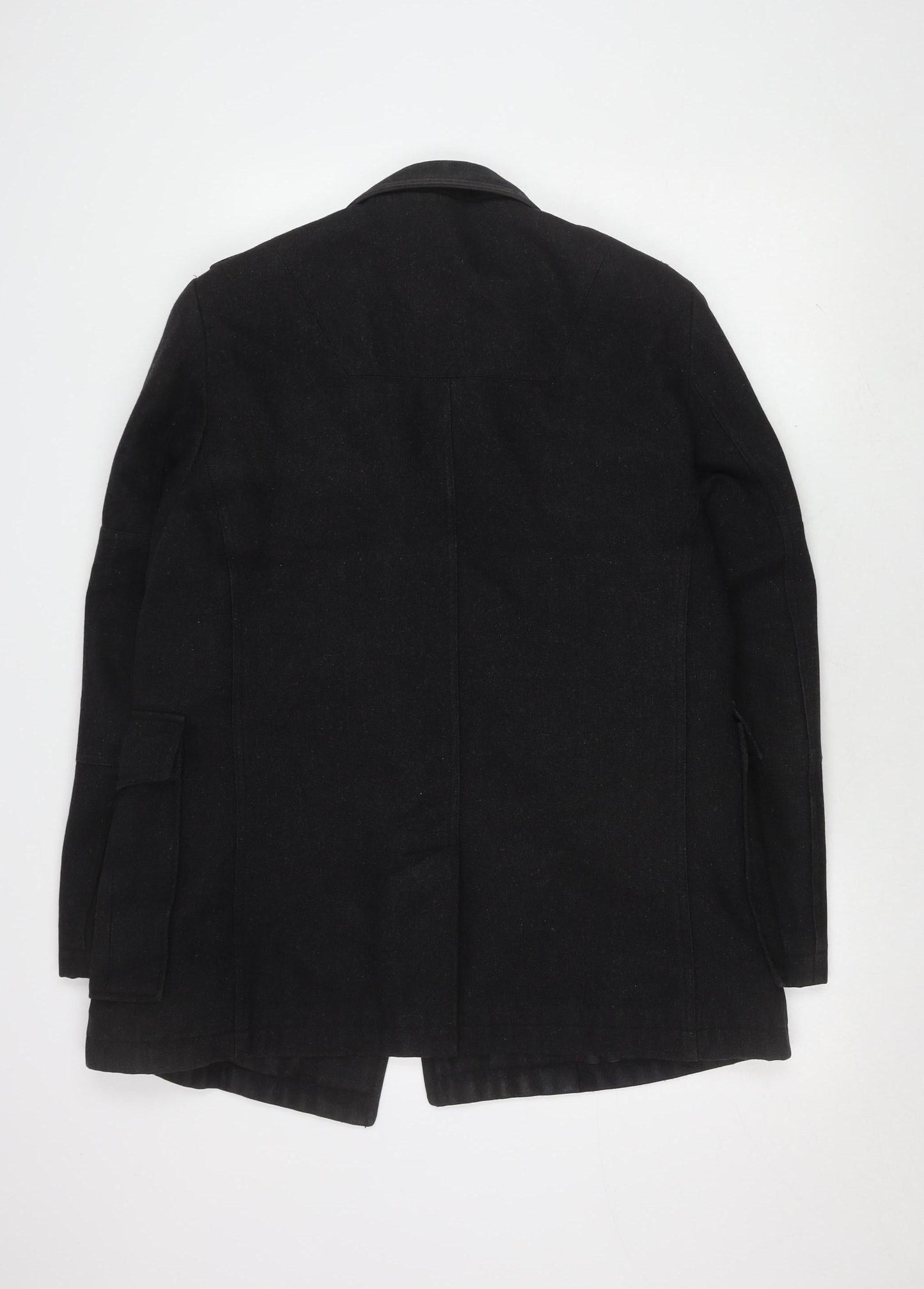Jasper Conran Black Pea Coat for Men, Size M, Wool