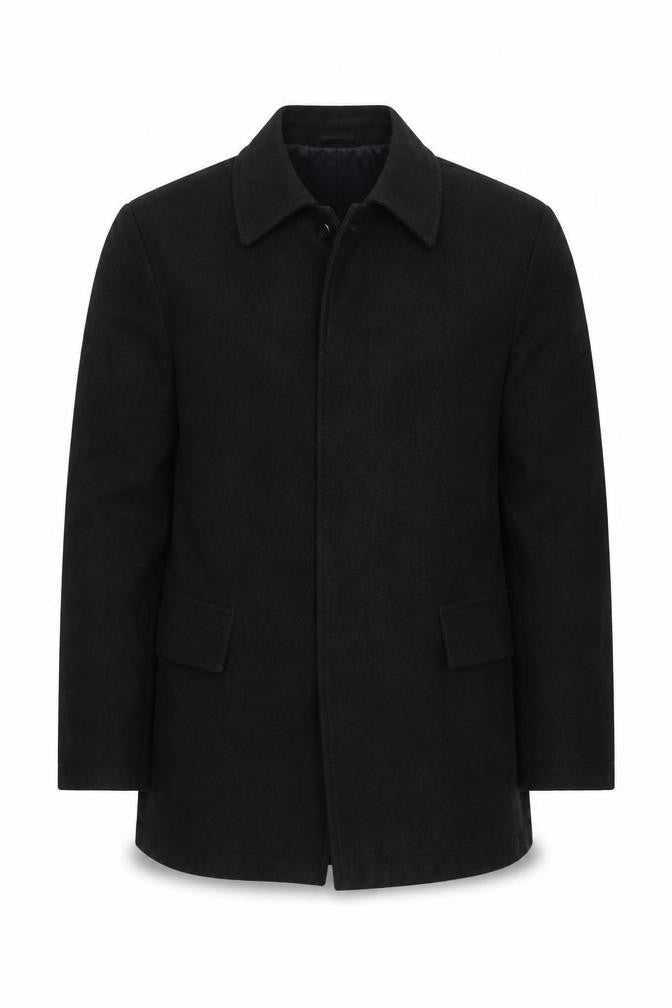 Jasper Conran Black Pea Coat for Men, Size M, Wool