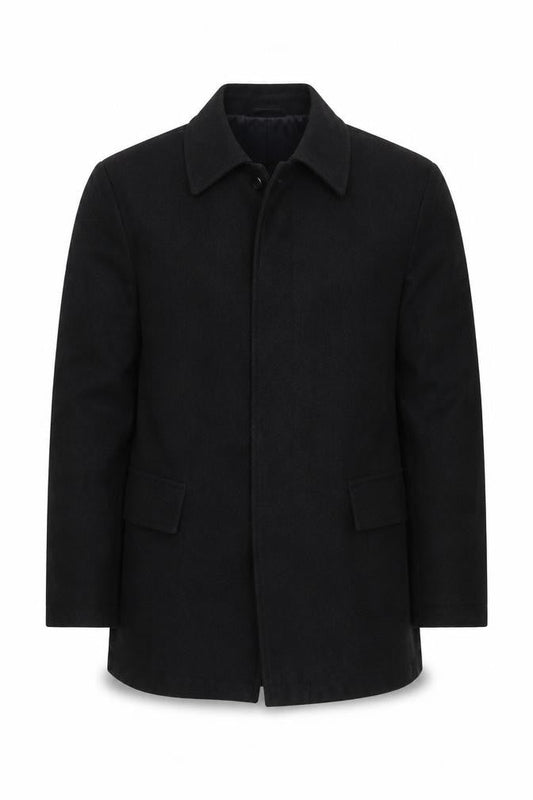 Jasper Conran Black Pea Coat for Men, Size M, Wool