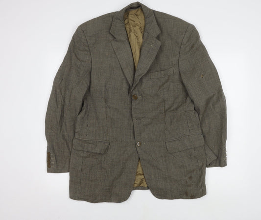 Savoy Taylors Guild Men's Brown Check Blazer, Size 38L