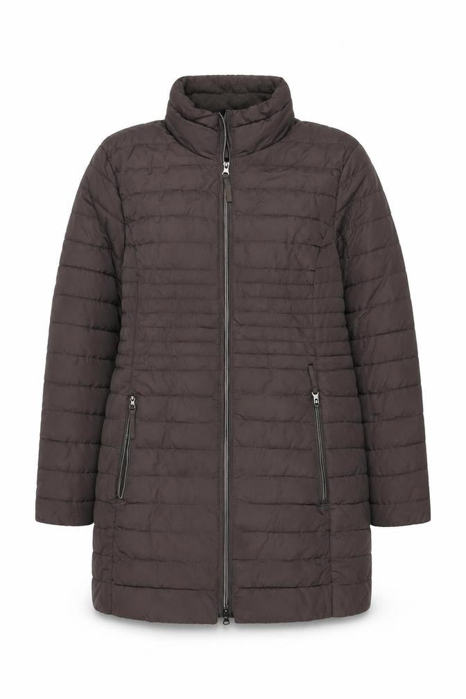 C&A Women's Grey Puffer Jacket Size 16 - Lightweight Zip