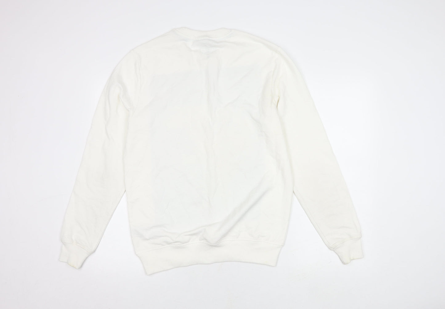 New Look Men’s White Graphic Print Pullover Sweatshirt