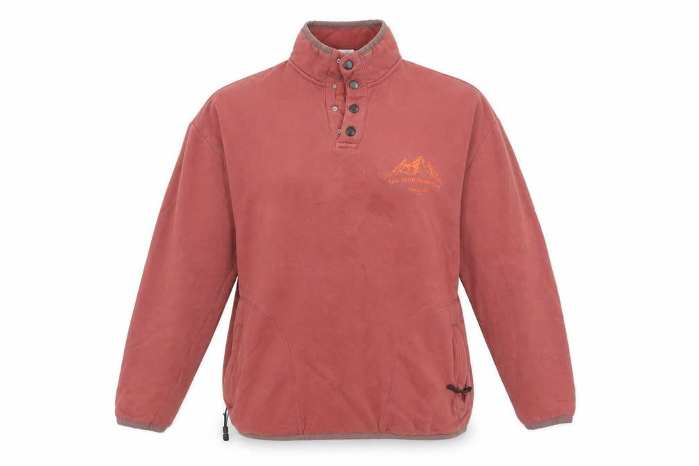 ASOS Design Red Henley Sweatshirt M Unisex
