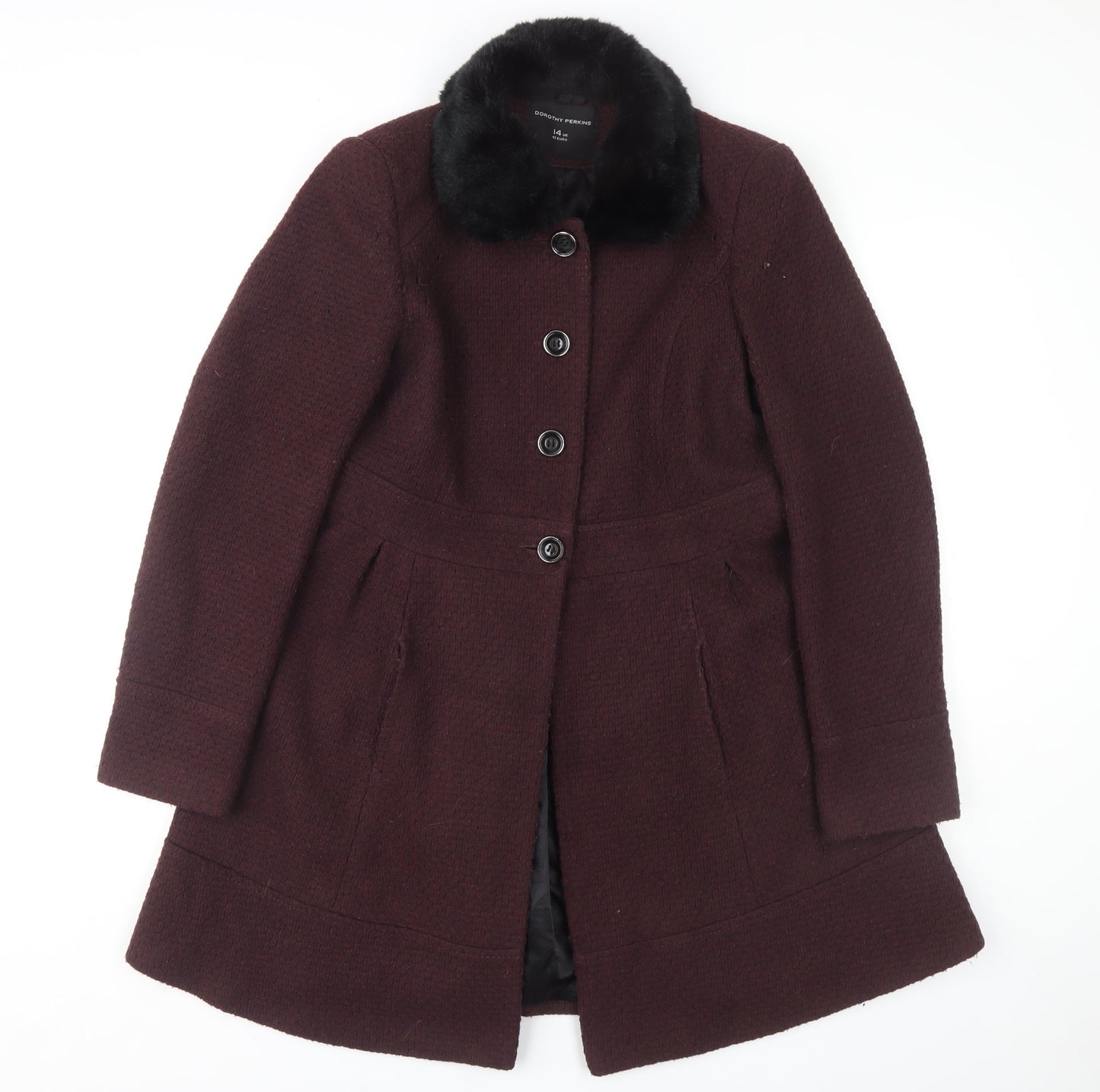 Dorothy Perkins Women's Wool Coat Brown Size 14