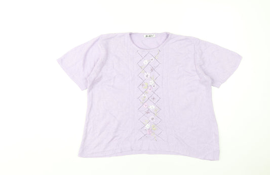 Berkertex Women's Purple Short Sleeve Knit Top