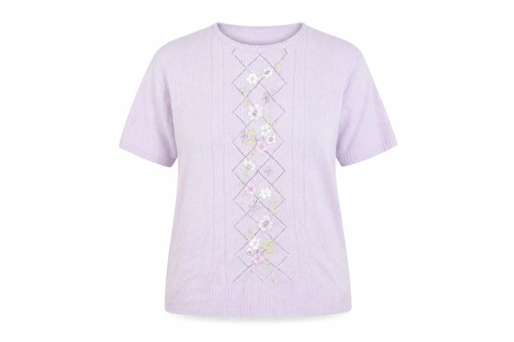 Berkertex Women's Purple Short Sleeve Knit Top