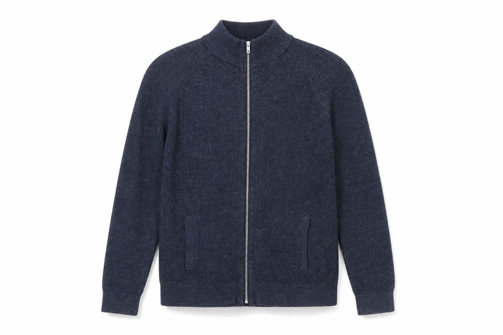 Next Men's Blue Full Zip Cotton Jumper, Small