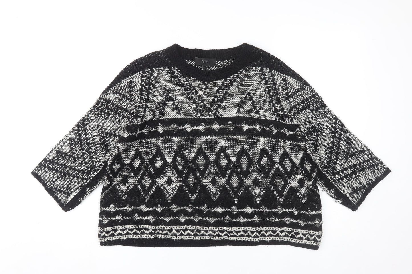 Next Women's Black Geometric Pullover Jumper M