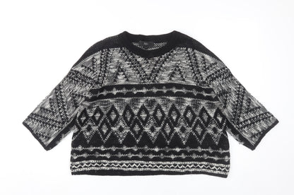 Next Women's Black Geometric Pullover Jumper M