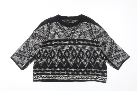 Next Women's Black Geometric Pullover Jumper M