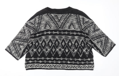 Next Women's Black Geometric Pullover Jumper M