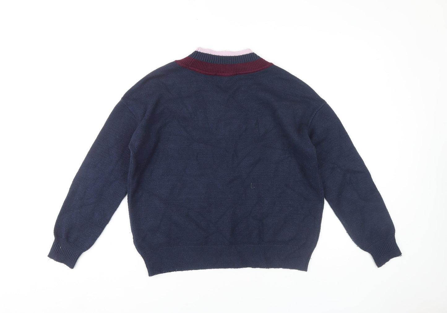 Marks and Spencer Women's Blue V-Neck Jumper M