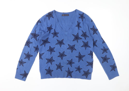Marks and Spencer Women's Blue Star Jumper, Size 12