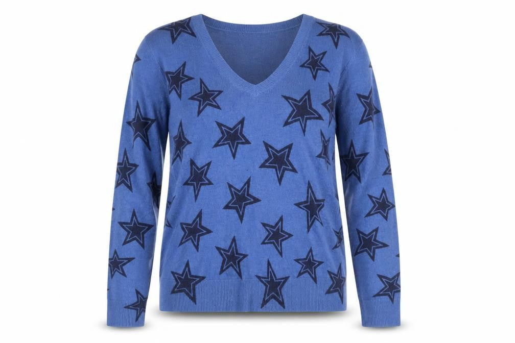 Marks & Spencer Women's Blue Star Jumper, Size 12