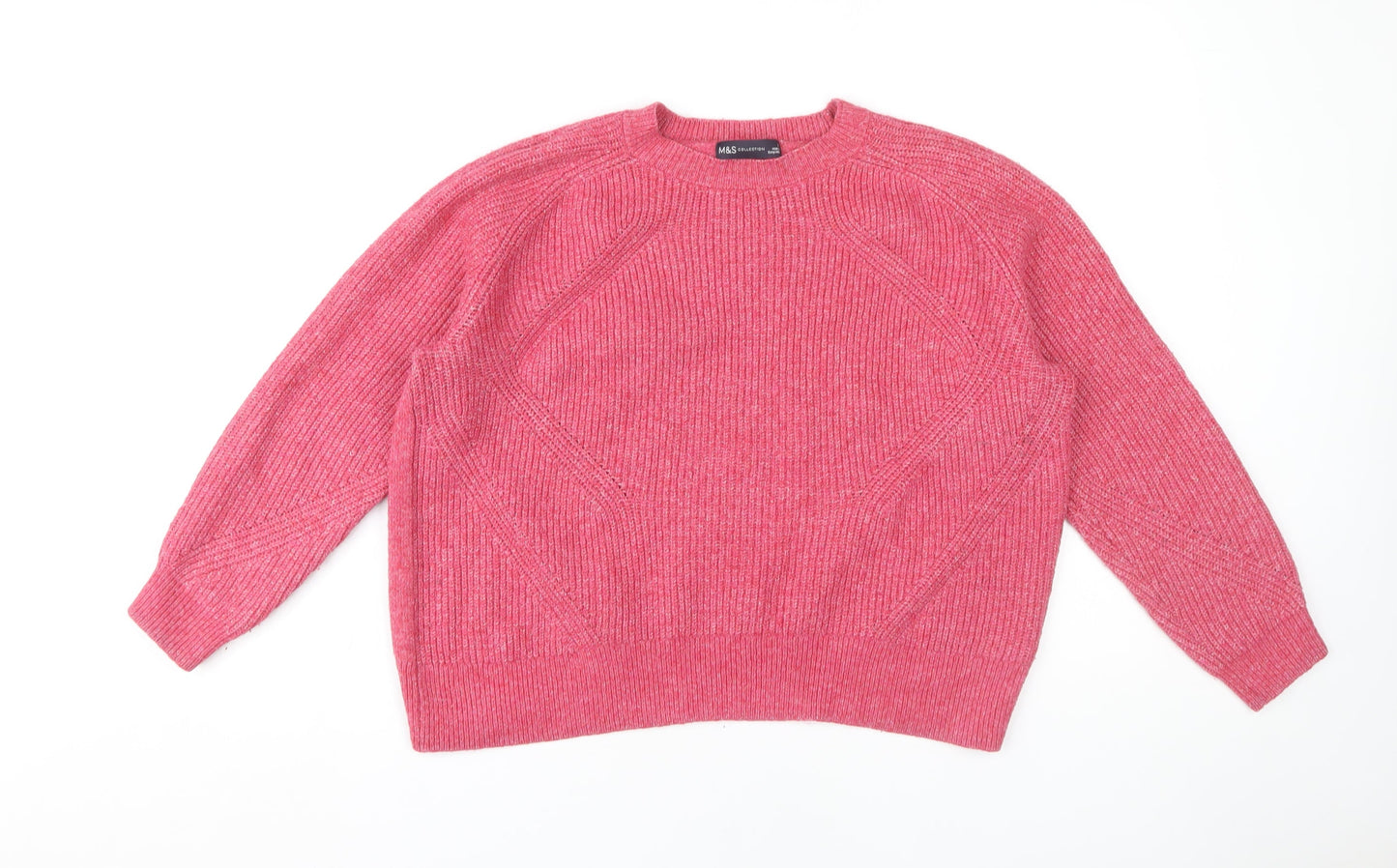 Marks and Spencer Women's Pink Crew Neck Jumper, Large