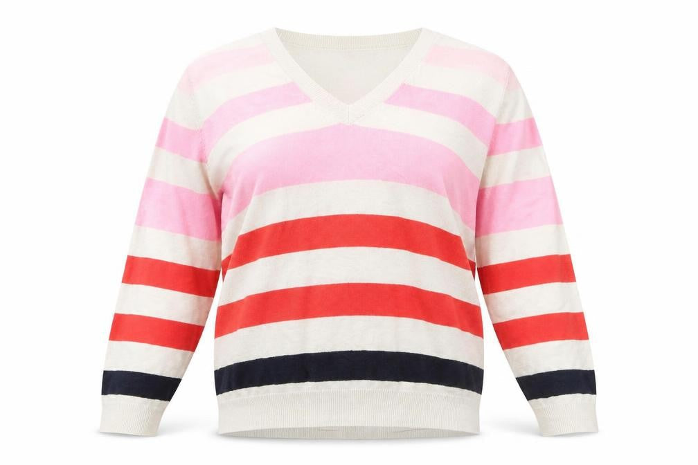 Marks & Spencer Women’s Striped V-Neck Jumper Large