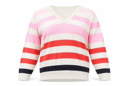 Marks & Spencer Women’s Striped V-Neck Jumper Large