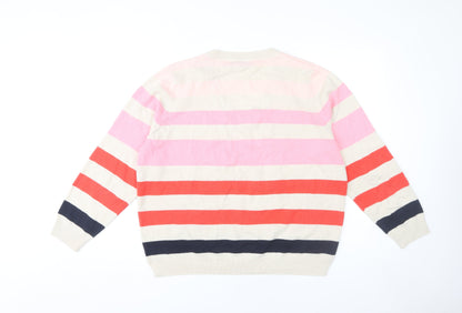 Marks & Spencer Women’s Striped V-Neck Jumper Large