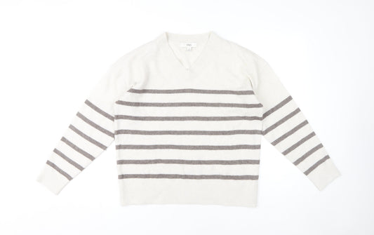 Marks and Spencer Women's Ivory Striped Pullover M