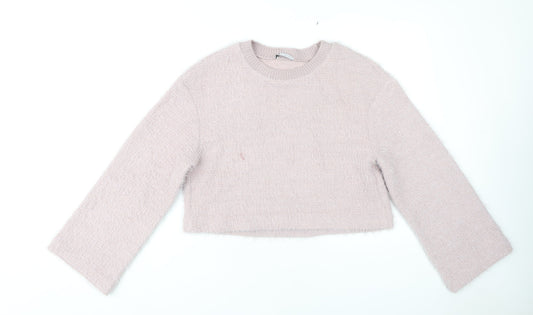 Zara Women's Pink Pullover Jumper - M
