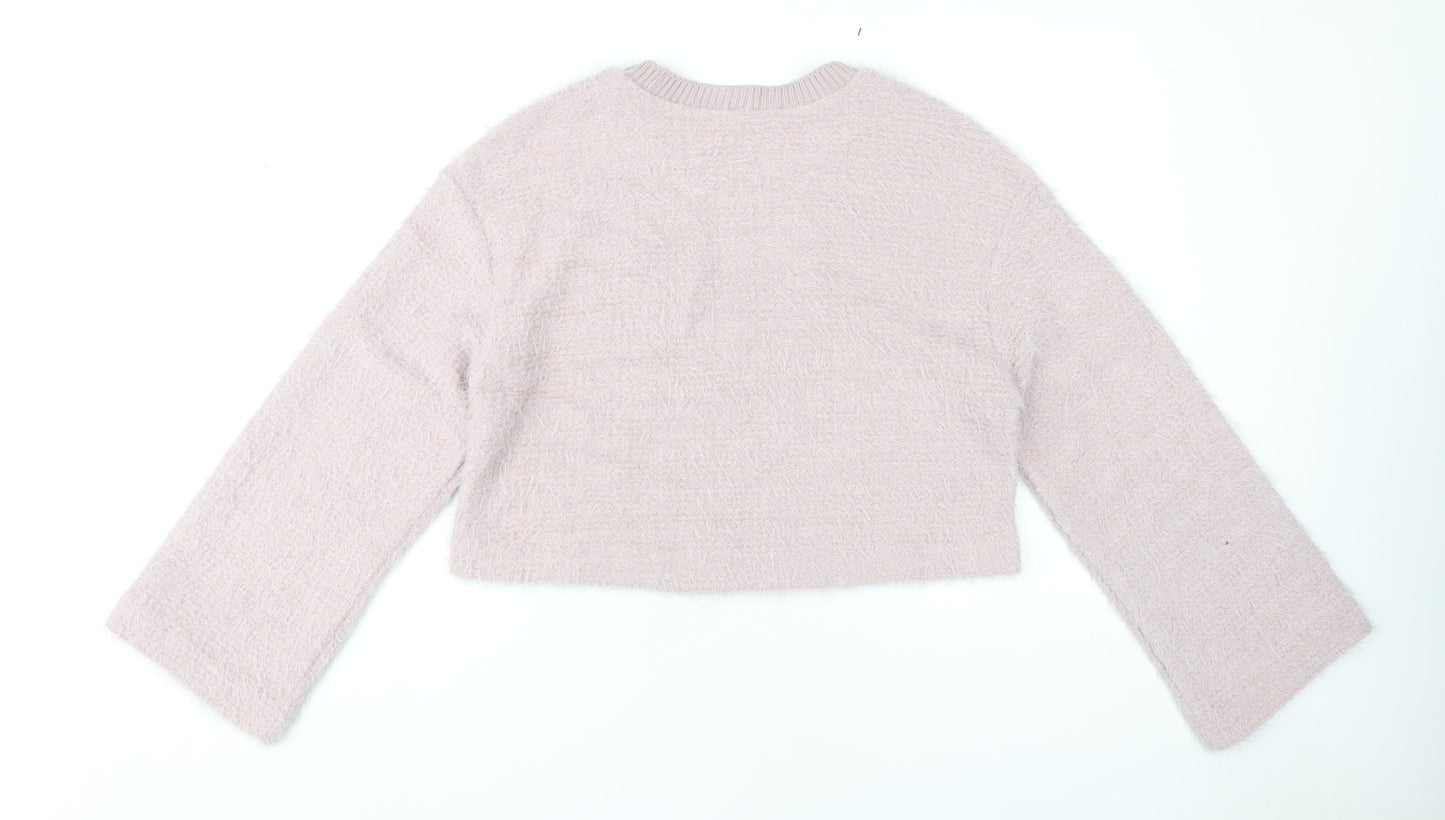Zara Women's Pink Pullover Jumper - M
