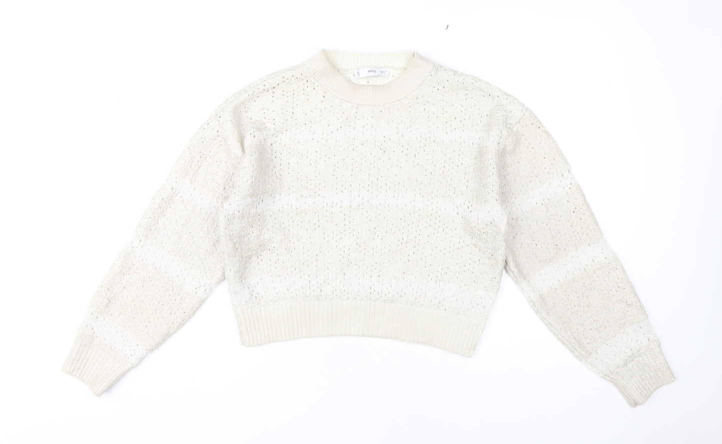 MNG Women Ivory Pullover Jumper, Size M, Autumn Style