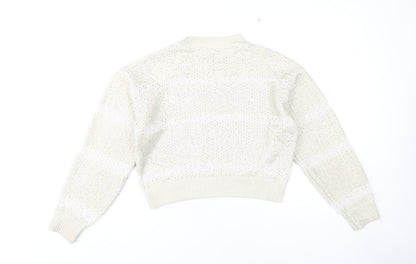Mango Women Ivory Pullover Jumper, Size M, Autumn Style