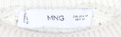 Mango Women Ivory Pullover Jumper, Size M, Autumn Style