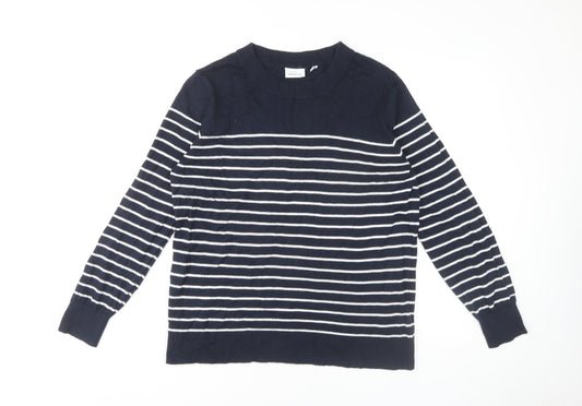 Next Women's Blue Striped Pullover Jumper L