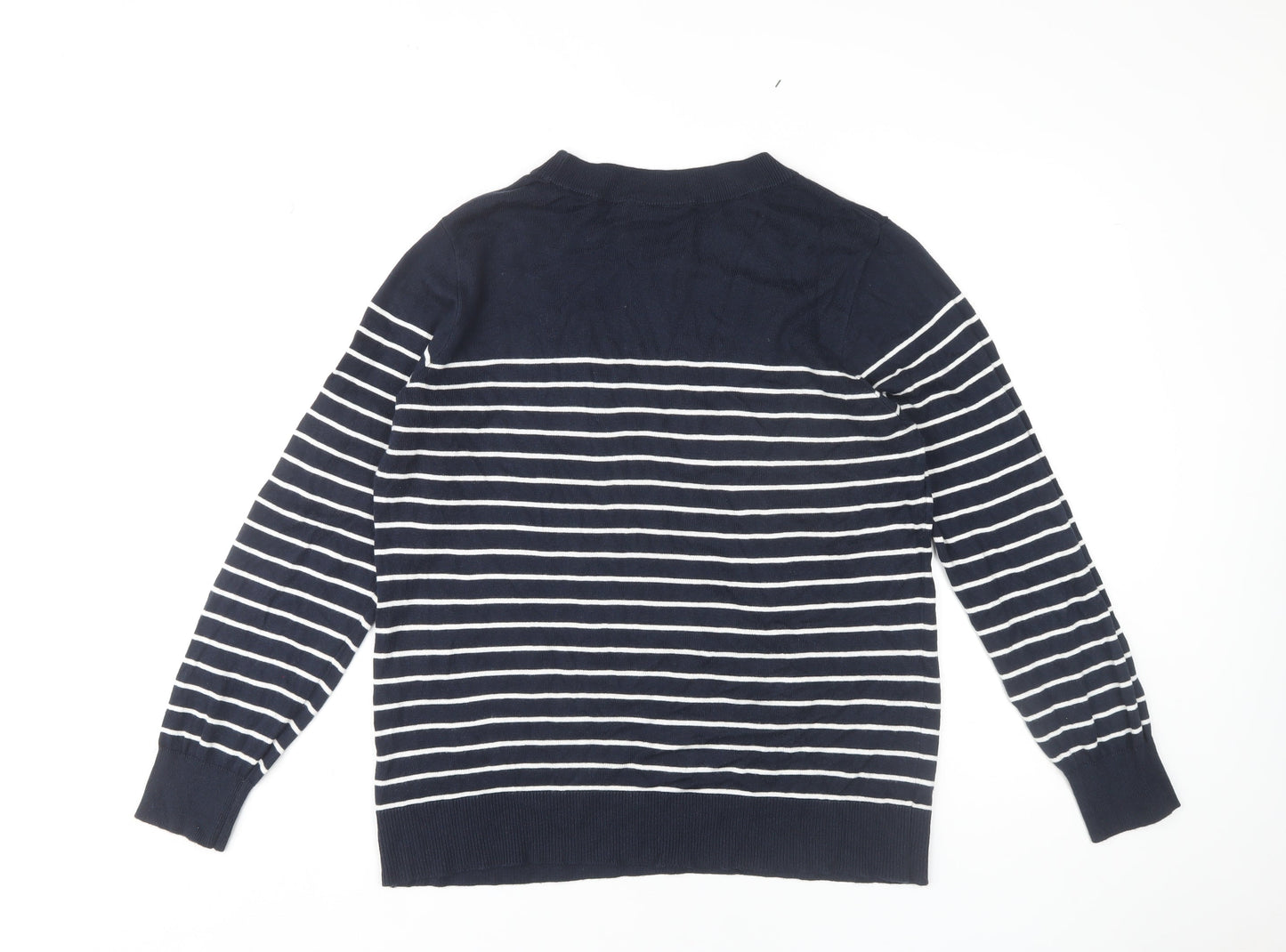 Next Women's Blue Striped Pullover Jumper L