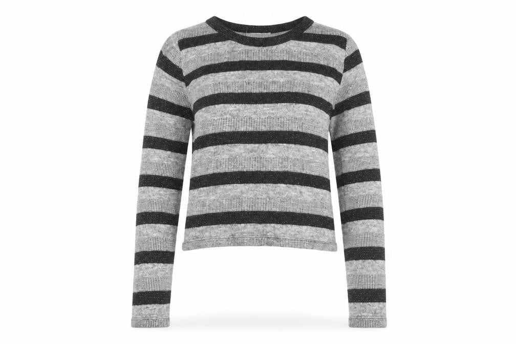 Zara Women's Grey Striped Knit Pullover Jumper Size 12