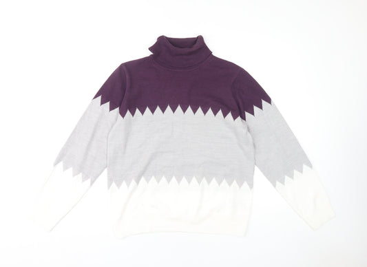 Marks and Spencer Women's Purple Roll Neck Jumper