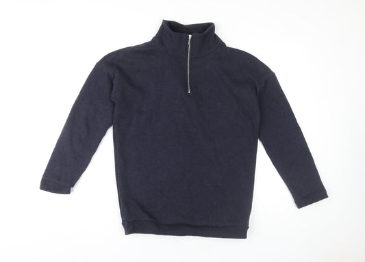 Next Men's Blue 1/4 Zip Pullover Sweatshirt S