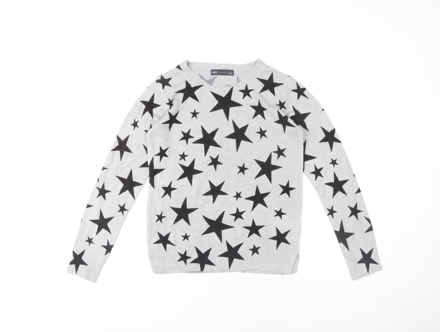 Marks and Spencer Women's Grey V-Neck Pullover Jumper