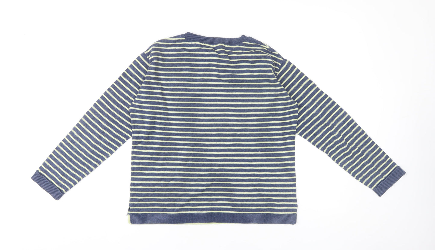 Lily & Me Blue Striped Women's Jumper Size 8